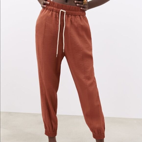 Zara Rustic Jogging Pants Rust Color NWT Zara - Picture 5 of 6